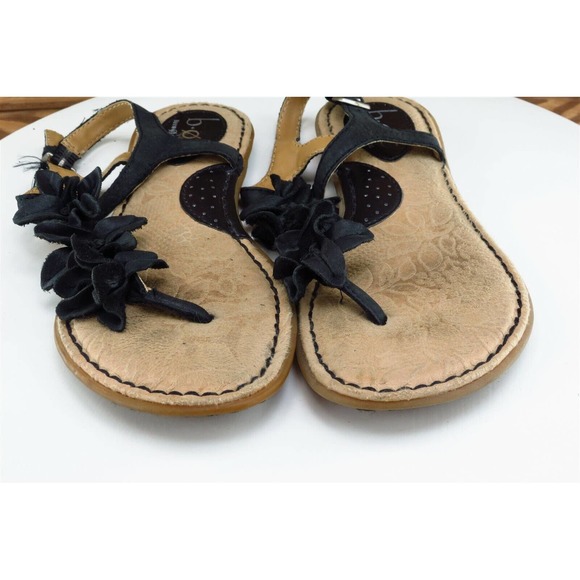 Born‎ Concept Sz 6 M Black Thong Leather Women Sandals - Picture 2 of 7